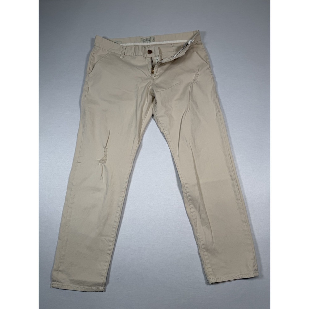 Lucky Brand Pants Womens 16 Beige Sienna Chino Slim Taper Stretch Twill Casual